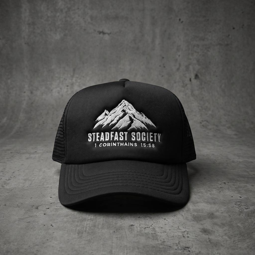 Steadfast Society Foam Trucker Hat // Black + White