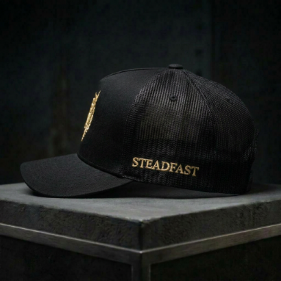 Legacy Logo // Black + Gold // Mesh Trucker